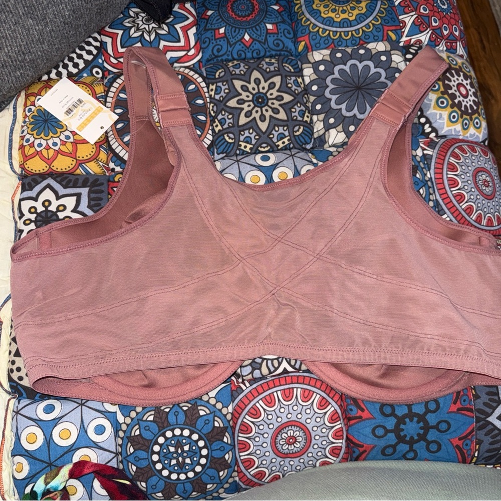 Delimira Posture Bra Front Close Size 46D Vintage Rose Pink NWT Comfort W698 - Picture 2 of 11